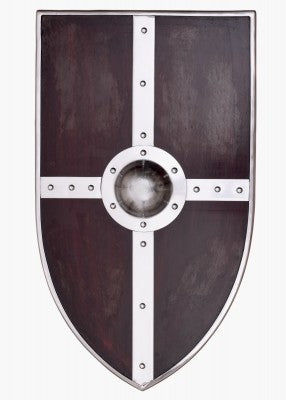 Wappenschild aus Holz mit Stahlbeschlägen
