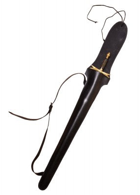 Schwerttasche aus schwarzem Leder